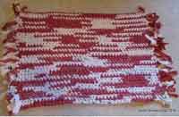 Rectangular Rag Rug Crocheted in Rows