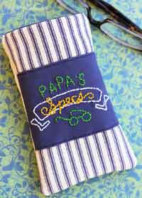 Embroidered Mens Eyeglass Case Sewing Tutorial
