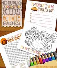 Free Printable Thanksgiving Kids Activity Pages