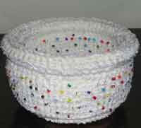 Recycled CD Rolled-Edge Basket