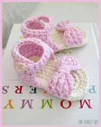 Bow Front Baby Crochet Sandals
