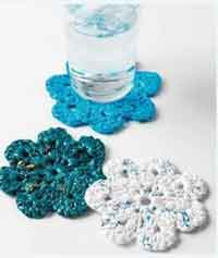 Crocheted Recycled Plastic Bag Coasters