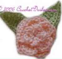 Precious Crochet Rose with Leaves
