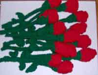 Crocheted Long Stem Roses