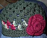 Flapper Hat w/ Rose Pin