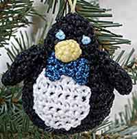 Crocheted Penguin Ornament