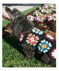 Dogs Crochet Granny Square Sweater