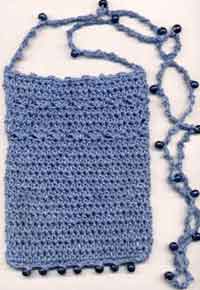 Small Crochet Shoulder Bag with Beads - 2