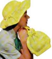 Yellow Picture Hat and Bag