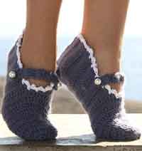 Crochet Slippers in Double Thread