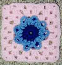 6 inch 3-D Flower Granny Square