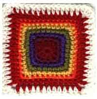 6 inch Rainbow Crochet Square