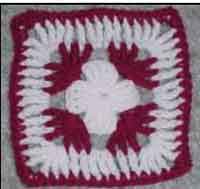 6 inch Two Color Afghan Square