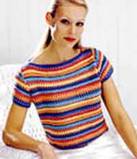 Striped Boat-Necked Pullover
