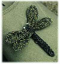 Dragonfly Pin, Crocheted