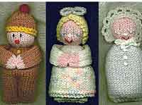 3 Knitted Dolls