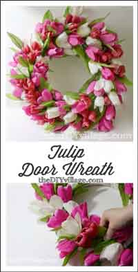 DIY Spring Tulip Door Wreath