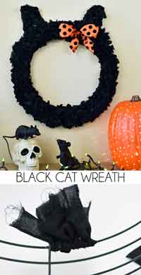 Black Cat Wreath Halloween Tutorial