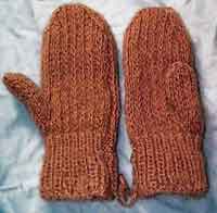 pattern for knitted gloves with fingers