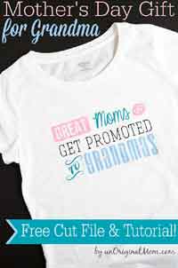 Great Moms Get Promoted to Grandmas Free T-shirt Design