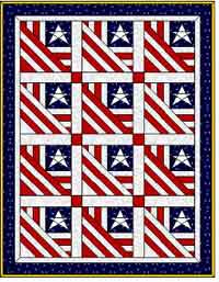Paper Pieced Independence Day Quilt 