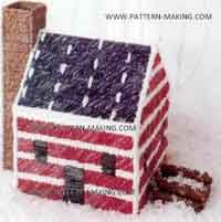 Red, White and Blue Log Cabin