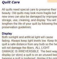 Quilt Care Tips