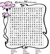 Quilters Word Search