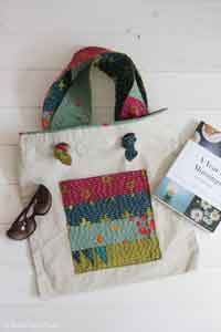 Add a Kantha Stitch Pocket to a Tote Bag
