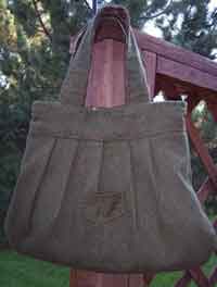 Green Wool & Brown Plaid Handbag