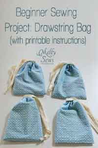 Beginner Sewing Projects – A Drawstring Bag Tutorial
