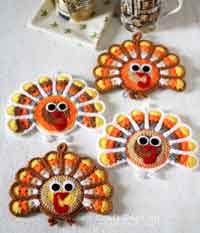 Crochet Turkey Coasters Pattern