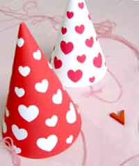 Printable Party Hats for Valentines Day