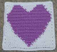 Heart Row Count Square (7 1/2")
