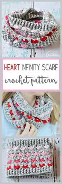 Heart Infinity Scarf Crochet Pattern