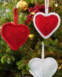 Christmas Love Hearts Ornaments
