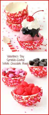 Sprinkle-Coated White Chocolate Bowls