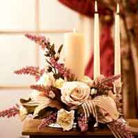 Candle Floral Arrangement Wedding Centerpiece