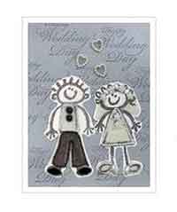 Rubber Stamped Wedding Card