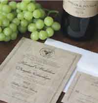 Winery Wedding Invitation and Free Printable Wine Labels