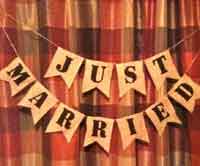 Just Married Burlap Banner