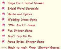 Free Bridal Shower Games