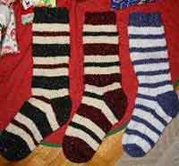 Knitted Striped Christmas Stocking