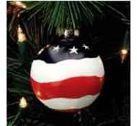 American Flag Glass Ball Ornament