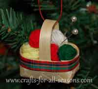 Knitting (and Crochet) Basket Ornament